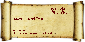 Mertl Nóra névjegykártya