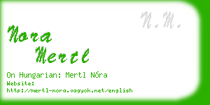 nora mertl business card